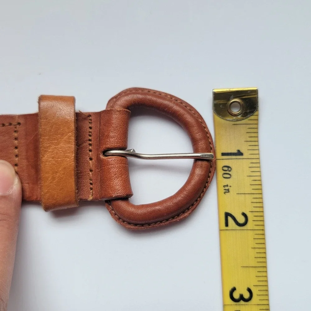 Brown Multi Colored Braided Leather Belt‎ Boho Woven Made in USA Size Large